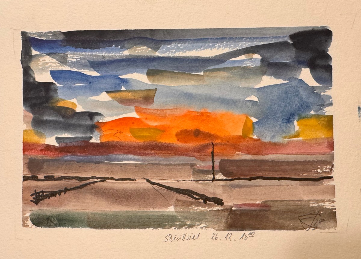 Dagebüll und Schlüttsiel Zwischen den Jahren:  an der wilden Nordsee im Winter/&nbsp;Aquarelle